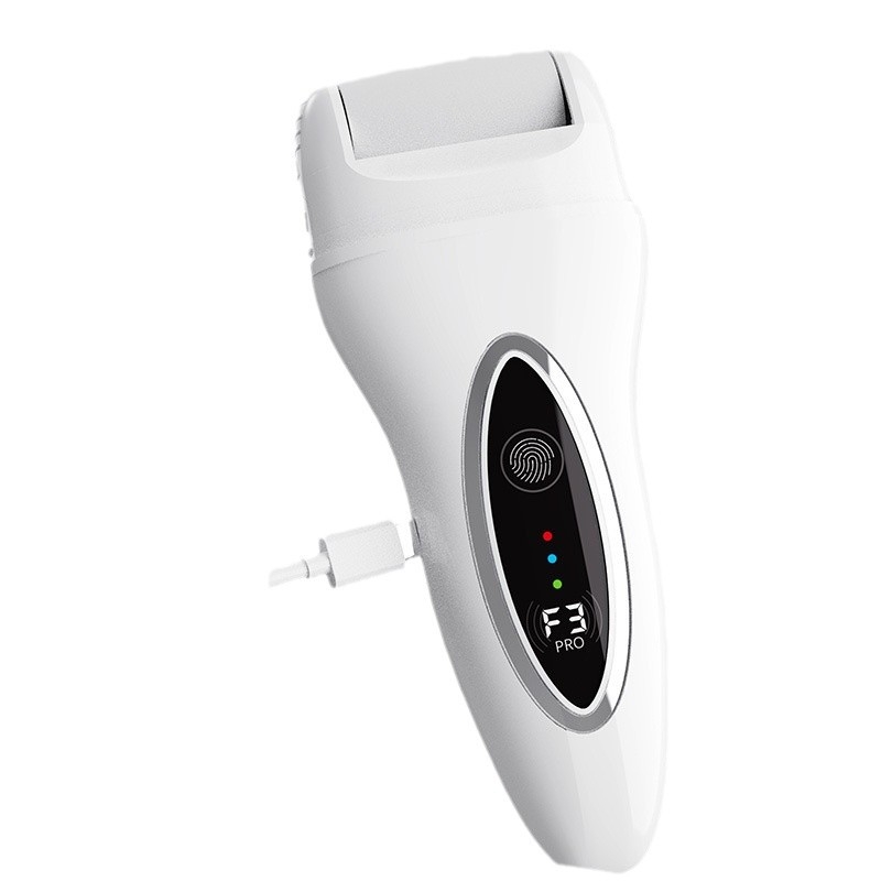 Elektrinis pėdų šlifuoklis pedikiūrui, negyvos odos šalinimui, plaunamas, įkraunamas, su skaitmeniniu ekranu ir apšvietimu (2024 m. modelis)