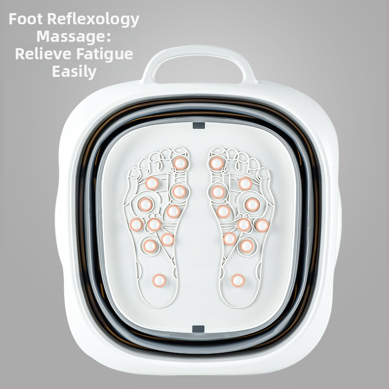 Сгъваема ваничка за крака с масаж, пластмасова, Duofu, за възрастни