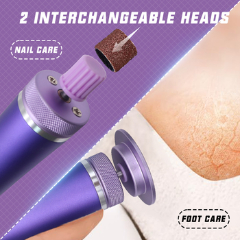 Įkraunamas, nešiojamas pedikiūro elektrinis šlifuoklis kojoms su ekranu; šveičia mirusią odą ir pašalina nuospaudas