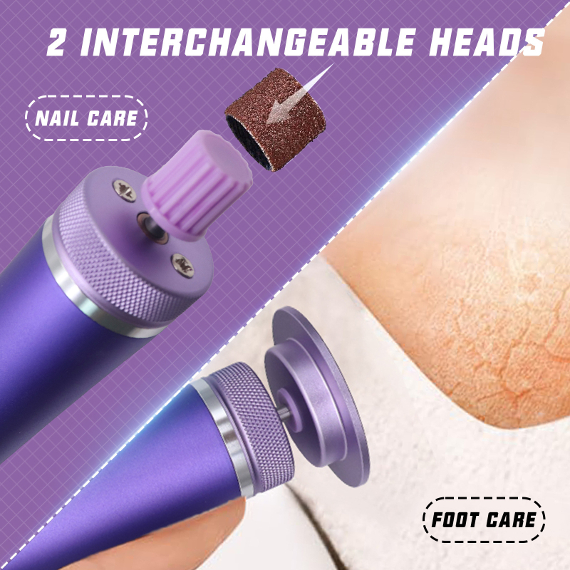 Įkraunamas, nešiojamas pedikiūro elektrinis šlifuoklis kojoms su ekranu; šveičia mirusią odą ir pašalina nuospaudas