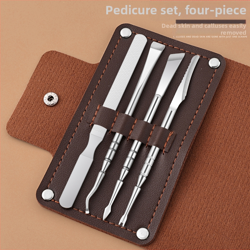 Ανοξείδωτο μαχαίρι περιποίησης ποδιών με απολεπιστικό πιρούνι για κάλους, τετράγωνη κεφαλή λείανσης, κουτί 300 τεμάχια