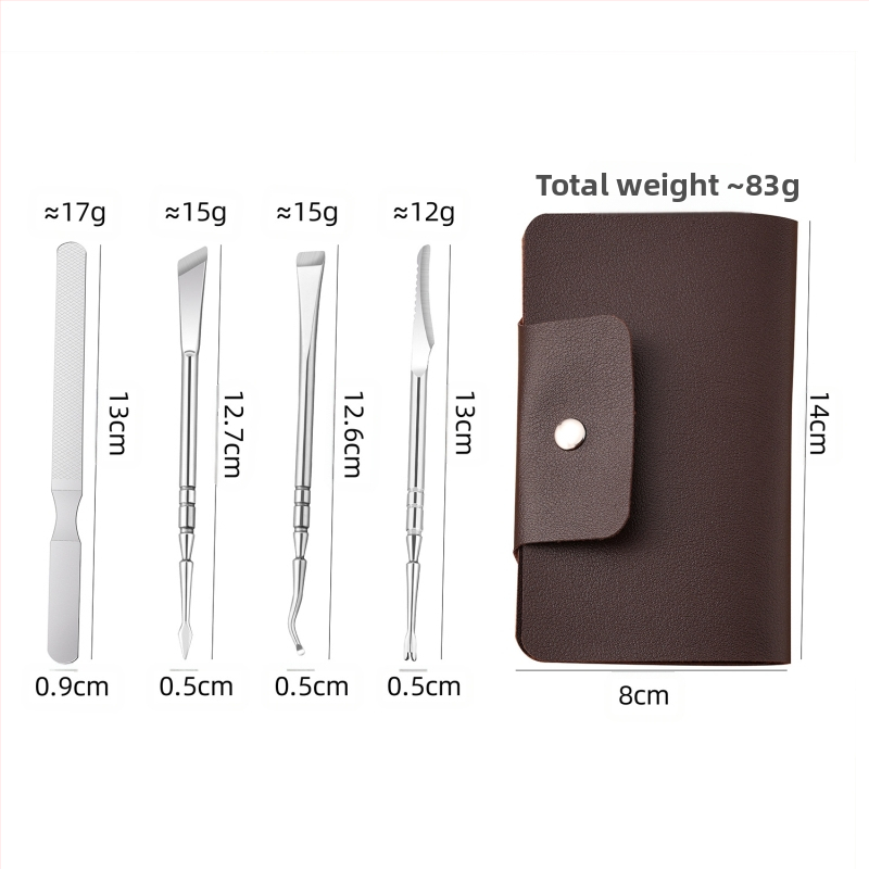 Неръждаем педикюрен нож с ексфолираща вилка за мазоли, квадратна абразивна глава, кутия от 300 бр.