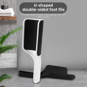SHANG EN U-μορφής διπλής όψεως λίμα ποδιών με αμμοβολημένη επιφάνεια για αφαίρεση νεκρού δέρματος, εργαλείο περιποίησης ποδιών, ABS πλαστικό, 200 τεμάχια