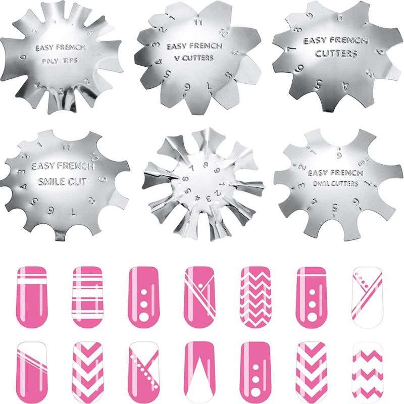 Alati za nokte: Coya šablona za francusku manikuru od nehrđajućeg čelika, set od 6 komada