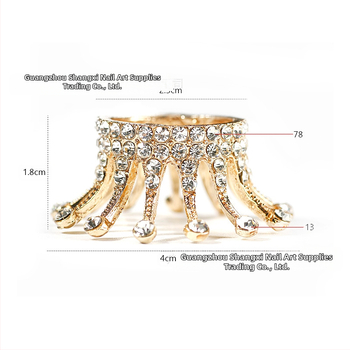 Nagų meno lydinio karūnos laikiklis su kristalais, retro stiliaus saugyklos laikiklis geliniams nagų rašikliams