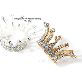 Nagų meno lydinio karūnos laikiklis su kristalais, retro stiliaus saugyklos laikiklis geliniams nagų rašikliams