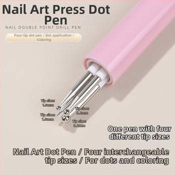 Nail art 4-in-1 gręžimo pieštukas su karoliukais ir deimantų dekoru, pasukamas įrankis su ilga plastiko rankena