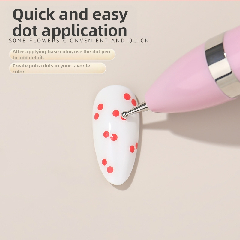 Маникюрна дот-дрил писалка 4-в-1 с мънисти и диаманти украси, въртящ се инструмент, пластмасова дълга дръжка