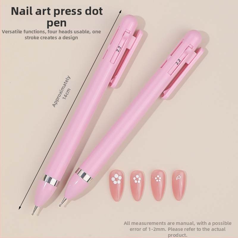 Nail art 4-in-1 gręžimo pieštukas su karoliukais ir deimantų dekoru, pasukamas įrankis su ilga plastiko rankena