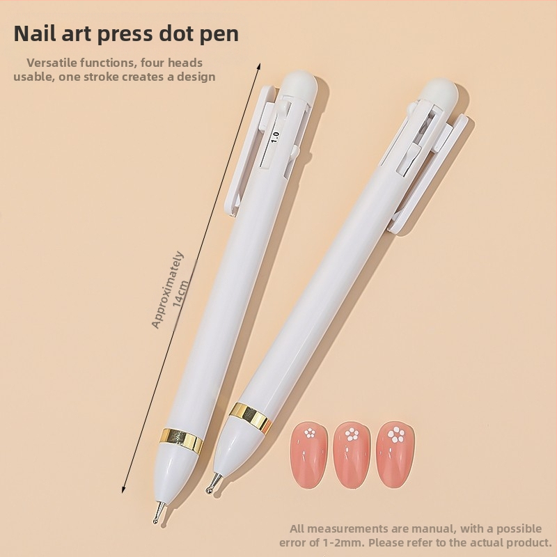 Nail art 4-in-1 gręžimo pieštukas su karoliukais ir deimantų dekoru, pasukamas įrankis su ilga plastiko rankena