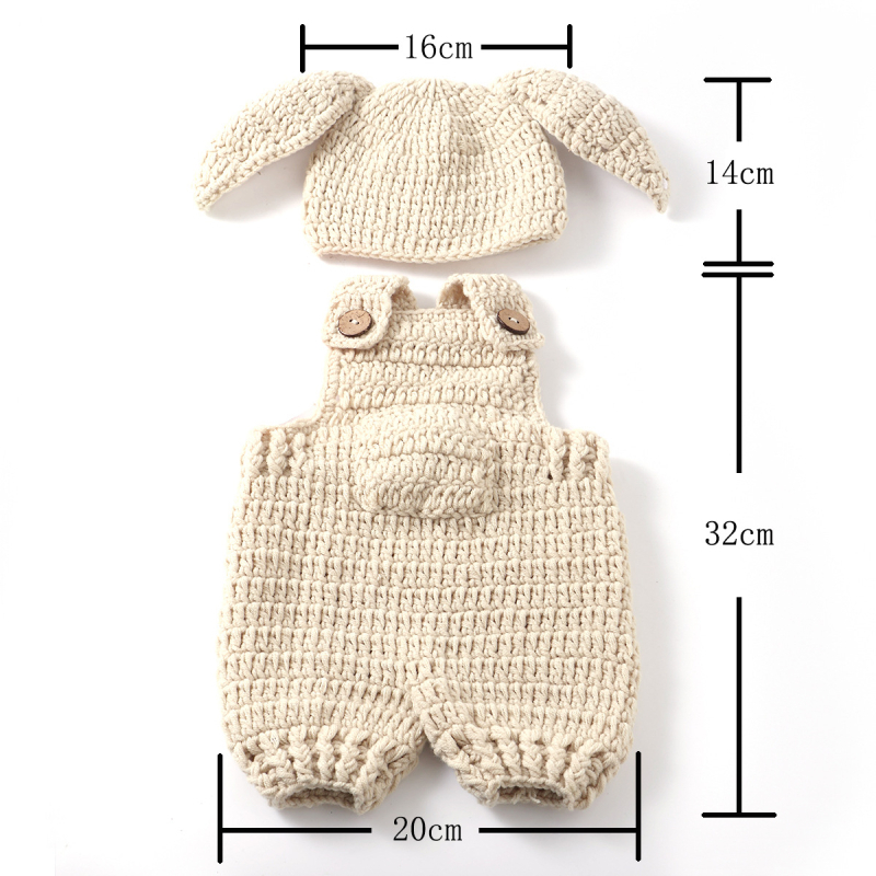 Δύο τεμάχια σετ για νεογνά: παντελόνια με αποσπώμενη κουκούλα, μοτίβο πλεκτό λαγουδάκι-καρότο, ύφασμα από βαμβακομίγμα, για νεογέννητα έως 12 μηνών