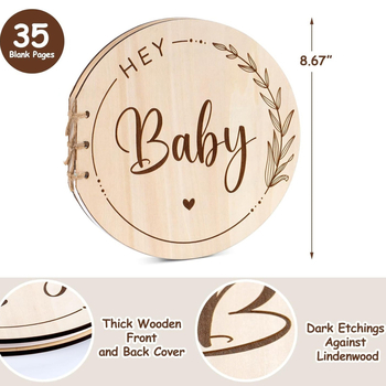 Νεογέννητο: βιβλίο μηνυμάτων με ξύλινο εξώφυλλο και ξύλινο λεύκωμα φωτογραφιών για βάπτιση