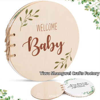 Νεογέννητο: βιβλίο μηνυμάτων με ξύλινο εξώφυλλο και ξύλινο λεύκωμα φωτογραφιών για βάπτιση