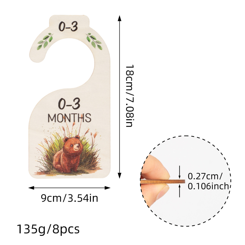 Placă separator din lemn pentru hainele bebelușului cu animale desen animate, Brand Xitong, Stil modern minimalist, Material Boxwood