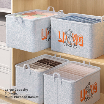 Καλάθι αποθήκευσης από μη υφαντό ύφασμα, ιαπωνικό στυλ, πολυχρηστικός οργανωτής για εσώρουχα, είδη γραφείου, καλλυντικά και βιβλία