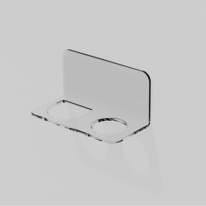 Ant sienos montuojamas skustuvo laikiklis su be įkalimo įrengimu (Paviršiaus apdaila: Aukštas skaidrumas; Medžiaga: 20990619417; Pakraunamumas: 500 g; Sluoksnių skaičius: 1; Storis: 4 mm / 3 mm)