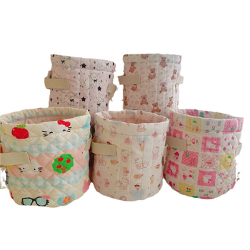 Siuvinėtas medvilnės audinio saugojimo krepšys – miegamojo stalelio organizatorius kojinėms ir apatiniams drabužiams