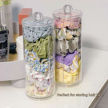 Διαφανές πλαστικό κουτί αποθήκευσης αξεσουάρ μαλλιών — οργάνωση για λαστιχάκια, τσιμπιδάκια και κορδέλες (δώρο/συσκευασία)