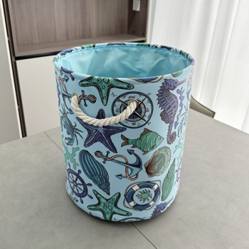 Θήκη αποθήκευσης παιχνιδιών από βελουτέ ύφασμα, Ωκεανικός στυλ, Υλικό: Ύφασμα, Διαθέσιμη εκτύπωση λογότυπου, Παραμετροποίηση