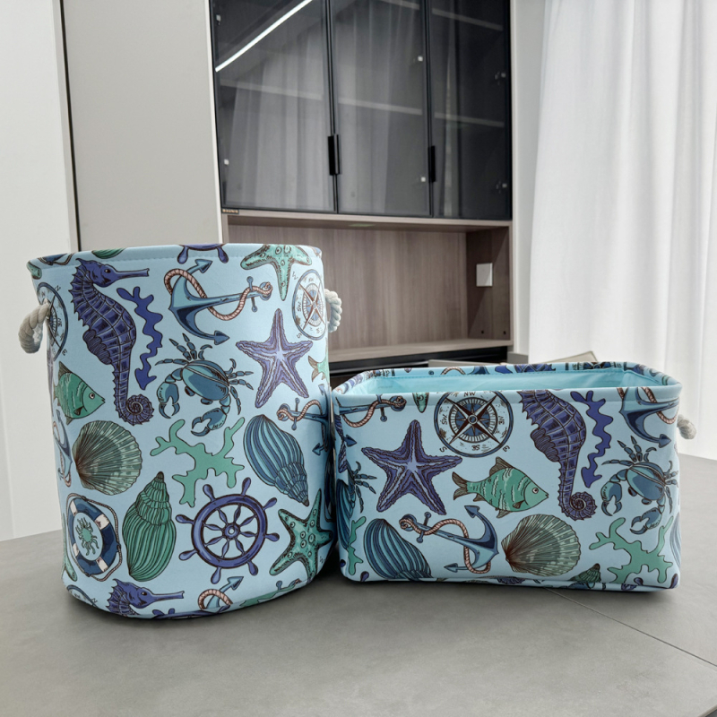 Θήκη αποθήκευσης παιχνιδιών από βελουτέ ύφασμα, Ωκεανικός στυλ, Υλικό: Ύφασμα, Διαθέσιμη εκτύπωση λογότυπου, Παραμετροποίηση