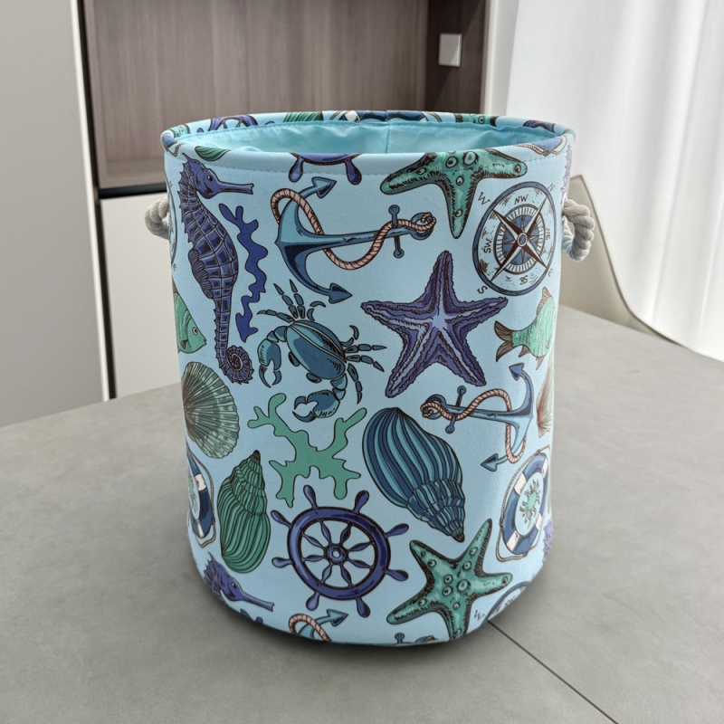 Θήκη αποθήκευσης παιχνιδιών από βελουτέ ύφασμα, Ωκεανικός στυλ, Υλικό: Ύφασμα, Διαθέσιμη εκτύπωση λογότυπου, Παραμετροποίηση