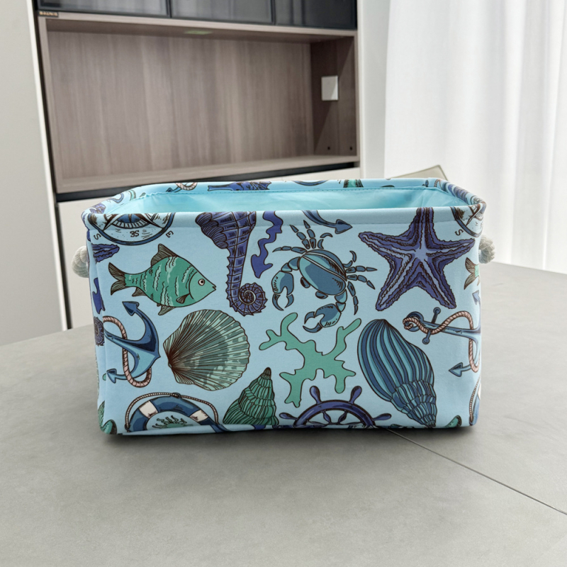 Θήκη αποθήκευσης παιχνιδιών από βελουτέ ύφασμα, Ωκεανικός στυλ, Υλικό: Ύφασμα, Διαθέσιμη εκτύπωση λογότυπου, Παραμετροποίηση