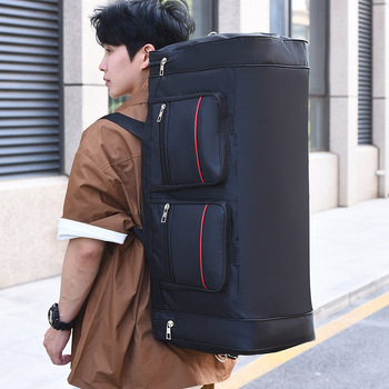 Unisex τσάντα ταξιδιού από νάιλον, χωρητικότητα 36–55 L, ανθεκτική στη φθορά, επεκτειόμενη, διαχωρισμός στεγνό-υγρό, επένδυση πολυεστέρα