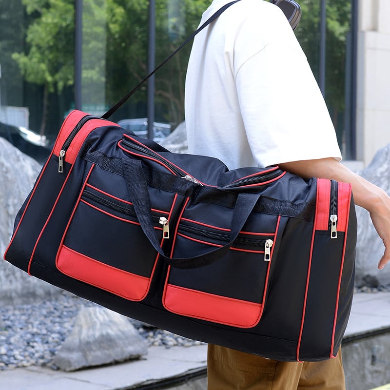Uniszex nylon utazótáska, 36–55 L kapacitás, kopásálló, bővíthető, nedves-száraz elválasztás, poliészter bélés