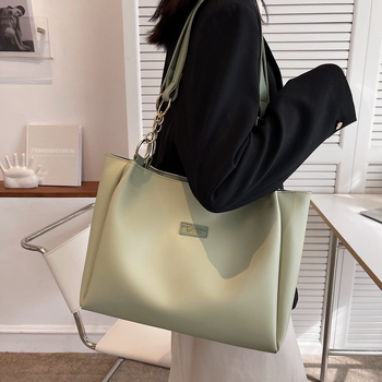 Γυναικεία τσάντα Tote σε κορεατικό στιλ από PU μαλακό δέρμα, οριζόντιο τετράγωνο σχήμα, κλείσιμο με φερμουάρ, εσωτερική θήκη ID, με μία ιμάντα στον ώμο