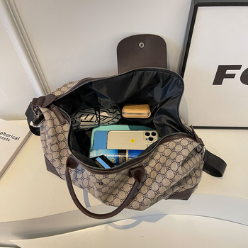 Τσάντα ταξιδιού μεγάλης χωρητικότητας — PU υλικό, γεωμετρικό μοτίβο, αστικός στυλ, unisex (20–35L; PU; γεωμετρικό μοτίβο; επένδυση πολυεστέρα)