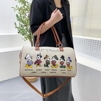 Unisex καμβάς τσάντα ταξιδιού για ώμο, χωρητικότητα 20–35L, διαπνέουσα και αδιάβροχη, ανθεκτική στη φθορά και στους κραδασμούς, μοτίβο anime cartoon, αστικός απλός στυλ, θερινή έκδοση 2024, κατάλληλη για χαλαρές εξορμήσεις