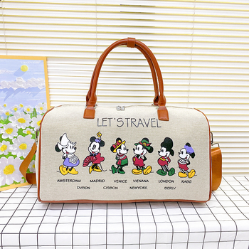 Unisex καμβάς τσάντα ταξιδιού για ώμο, χωρητικότητα 20–35L, διαπνέουσα και αδιάβροχη, ανθεκτική στη φθορά και στους κραδασμούς, μοτίβο anime cartoon, αστικός απλός στυλ, θερινή έκδοση 2024, κατάλληλη για χαλαρές εξορμήσεις