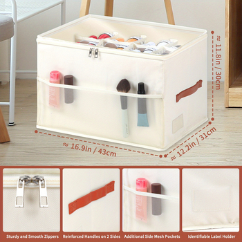 Κουτί αποθήκευσης παπουτσιών για ντουλάπα, ύφασμα 600D Oxford, πτυσσόμενο, με διαχωριστικά, χωρητικότητα 80 L