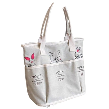 Geantă Tote din pânză cu fermoar, mâneri duble, pentru călătorii de relaxare