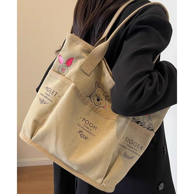 Geantă Tote din pânză cu fermoar, mâneri duble, pentru călătorii de relaxare