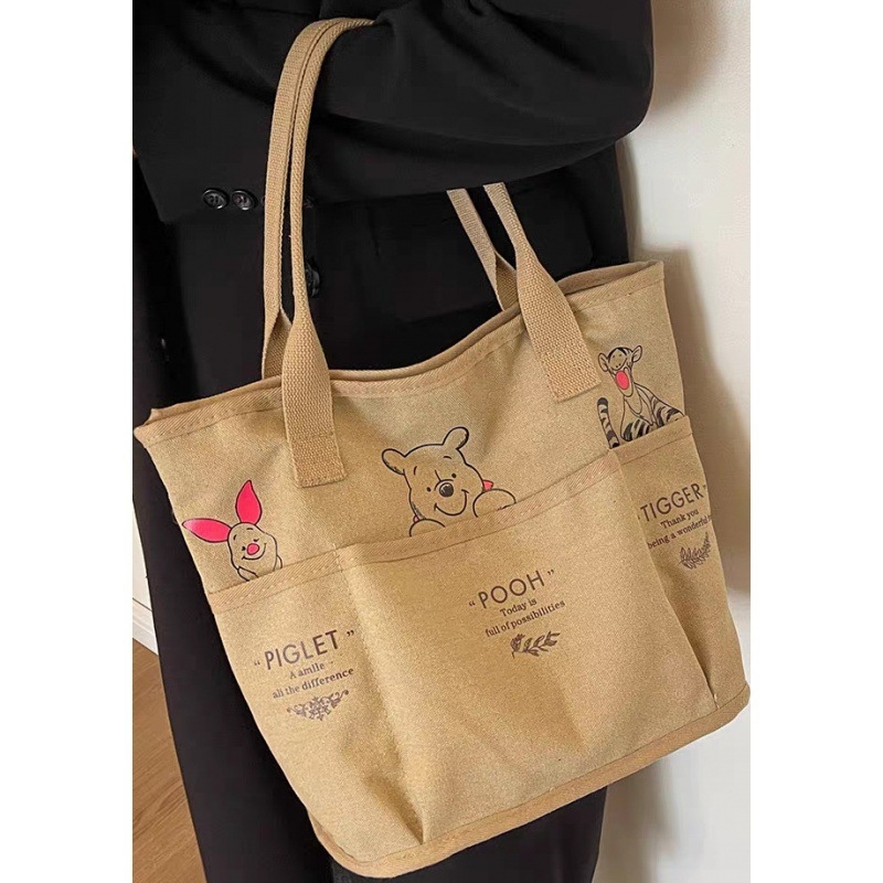 Geantă Tote din pânză cu fermoar, mâneri duble, pentru călătorii de relaxare