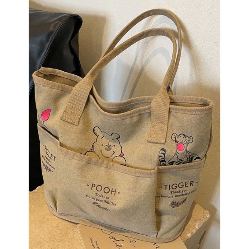 Geantă Tote din pânză cu fermoar, mâneri duble, pentru călătorii de relaxare