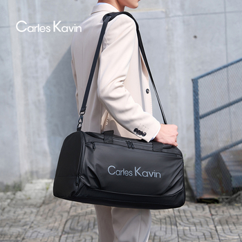 Unisex τσάντα ταξιδιού με ιμάντα crossbody, αδιάβροχη και ανθεκτική στη φθορά, διαχωρισμός υγρού/στεγνού, χωρητικότητα 20–35L, επένδυση πολυεστέρα