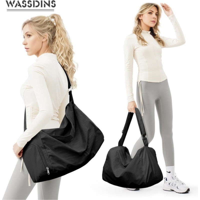 Poliesterinė sportinė rankinė su sausai–drėgnam atskyrimui, didelė talpa, unisex, pečių/kelioninis krepšys