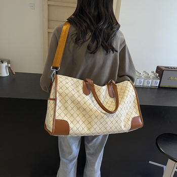 Τσάντα αποθήκευσης ταξιδιού από PU, διαπνέουσα, επένδυση πολυεστερ, αστικός στυλ