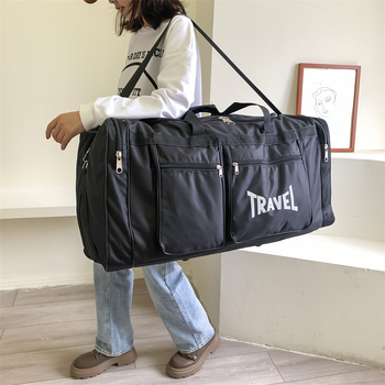 Πτυσσόμενη τσάντα ταξιδιού μεγάλης χωρητικότητας, 56–75 λίτρα, ύφασμα Oxford, αδιάβροχη και εξαιρετικά ελαφριά με δυνατότητα επέκτασης, επένδυση πολυεστέρα