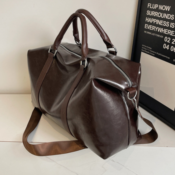 Τσάντα ταξιδιού από PU για άνδρες και γυναίκες — ελαφριά και κομψή, αδιάβροχη και ανθεκτική στη φθορά, επένδυση πολυεστέρα, μοτίβο μονόχρωμο