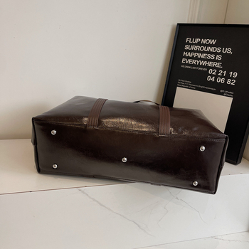 Τσάντα ταξιδιού από PU για άνδρες και γυναίκες — ελαφριά και κομψή, αδιάβροχη και ανθεκτική στη φθορά, επένδυση πολυεστέρα, μοτίβο μονόχρωμο