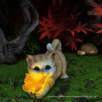 Φωτιστικό κήπου με γάτα από ρητίνη - Διακοσμητικό τοπίο, Κατασκευές από ρητίνη (Υλικό: ρητίνη; Μάρκα: Seven-color incense; Τύπος υλικού: Πλαστικό, ρητίνη; Συσκευασία: Χαρτόνι)