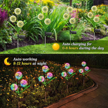 Saulės LED sodo žibintai įterpiami į žemę, augalų formos Onion Lantern, QS-TXD prekės ženklas, 5W LED, veikimo laikas 12–16 valandų