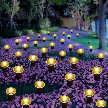 Saulės plokščia žemės apšvietimo lemputė vejoms ir kiemo takams — 0,5 W, nuolatinis apšvietimas 6–12 valandų, medžiaga: guma, modelis: Solar flat light small ground lamp