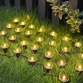 Saulės plokščia žemės apšvietimo lemputė vejoms ir kiemo takams — 0,5 W, nuolatinis apšvietimas 6–12 valandų, medžiaga: guma, modelis: Solar flat light small ground lamp