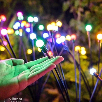 LED saulės energijos šviestuvų vėrinys lauko dekoracijoms sode, IP65 atsparus vandeniui, 0.6W kiekvienam šviestuvui