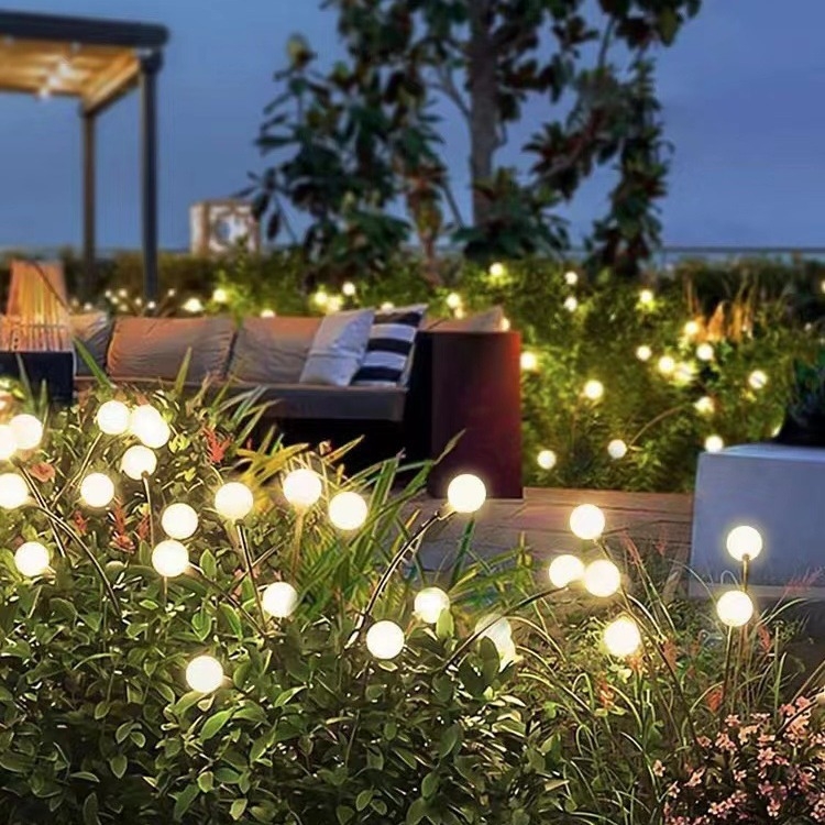 LED saulės energijos šviestuvų vėrinys lauko dekoracijoms sode, IP65 atsparus vandeniui, 0.6W kiekvienam šviestuvui