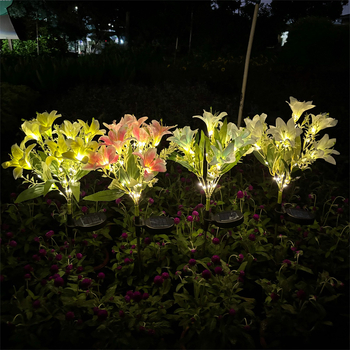 Ηλιακό φανάρι σε μορφή κρίνος για υπαίθρια χρήση, LED φως, IP65, αυτονομία 6–12 ωρών, μοντέλο ZX40029